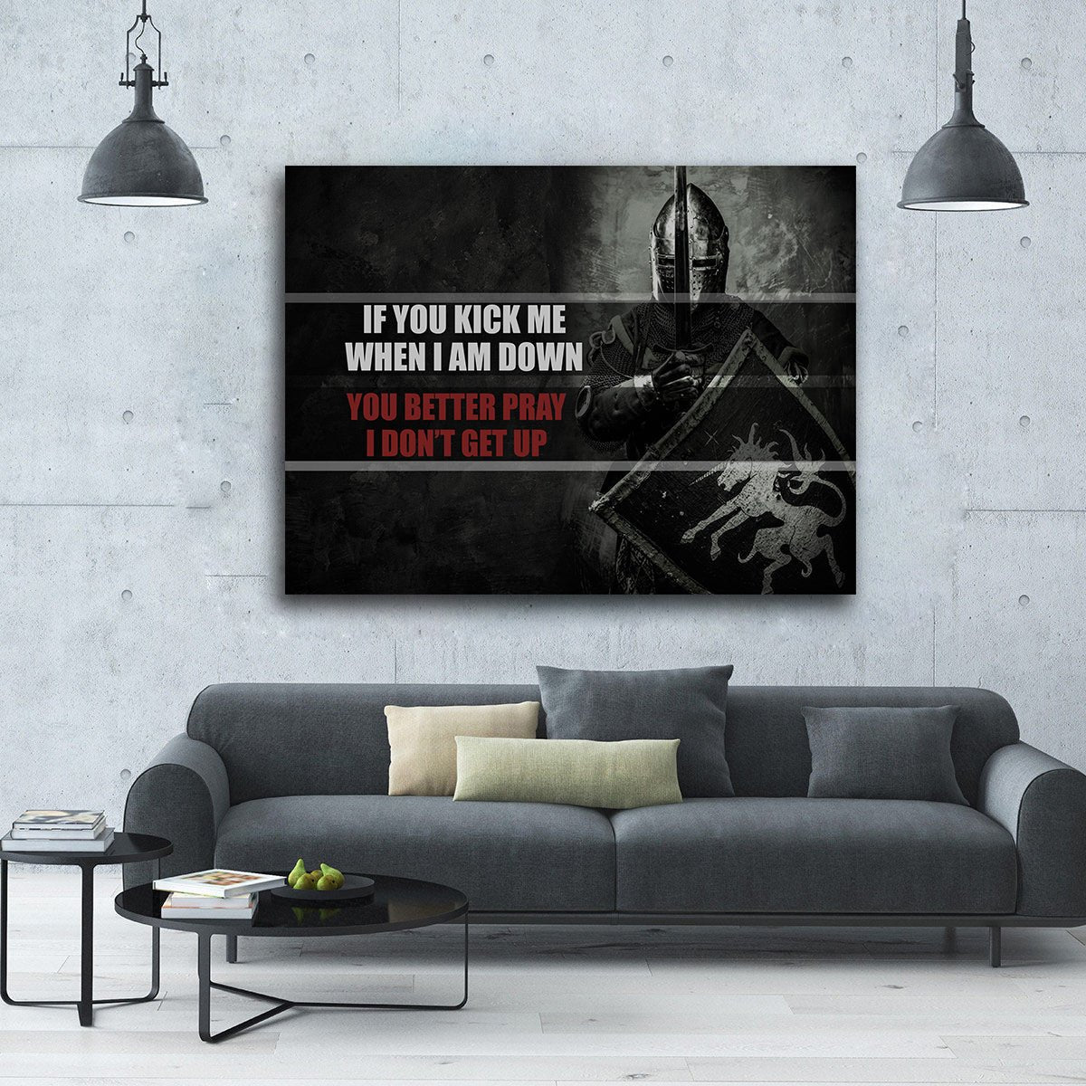 if-you-kick-me-when-im-down-motivational-framed-wall-art-canvas-decor-medieval-art-673970
